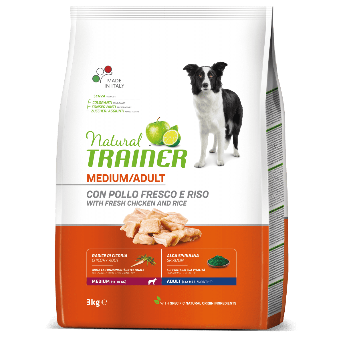 Natural Trainer Medium Adult con Pollo Fresco 3kg - Cibo Secco per Cani Natural Trainer Medium Adult con Pollo Fresco 3kg - Cibo Secco per Cani